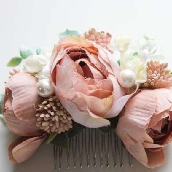 Rose HAIR-COMB Blush Pink Bridal Wedding Event FI… - Picture 2 of 4